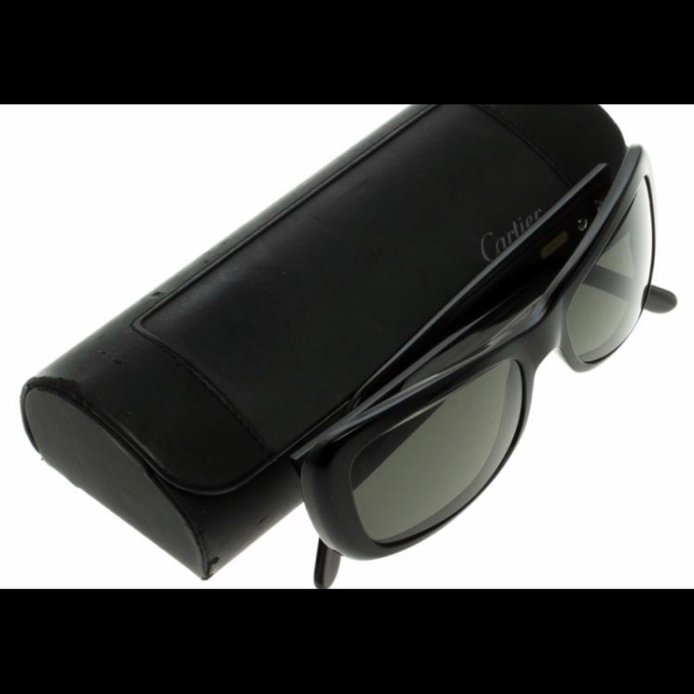 Authentic Cartier Black 135 Rectangle Sunglasses … - image 5